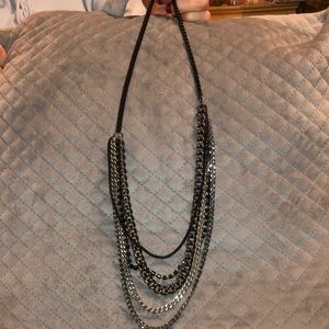 J-Crew Black Link multi-chain necklace